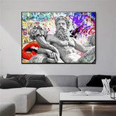 Graffiti Statue Poster Abstract Wall Art Canvas